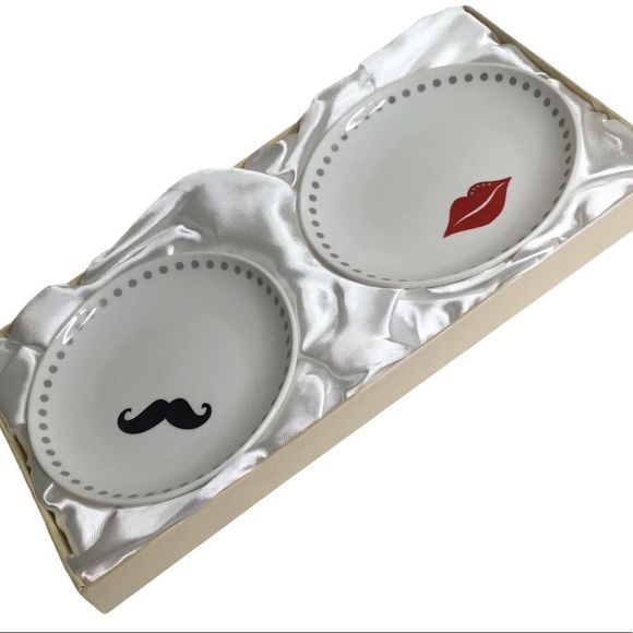 OlegCassini He & She Porcelain Set Of 2 Appetizer Serving 5” Plates Gift Set NIB - Picture 9 of 10